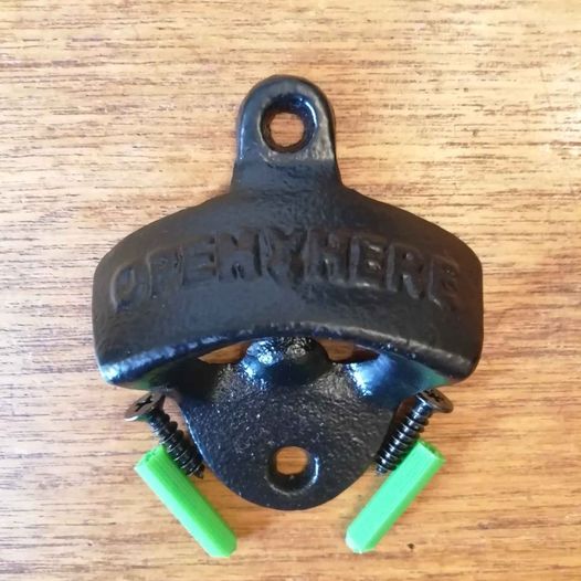 Cast Iron "Open Here" Wall Mounted Bottle Opener *FIXINGS INCLUDED*
