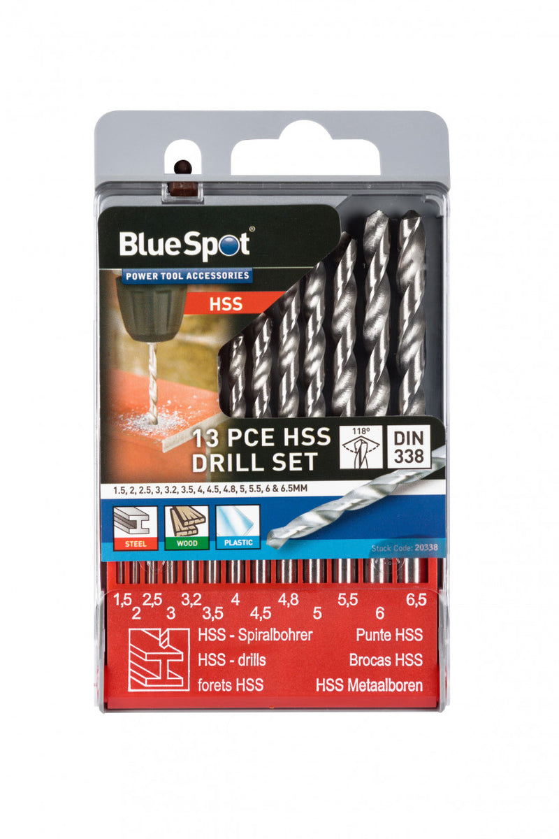 BlueSpot HSS Drill Bit Set - 6 PCE & 13 PCE