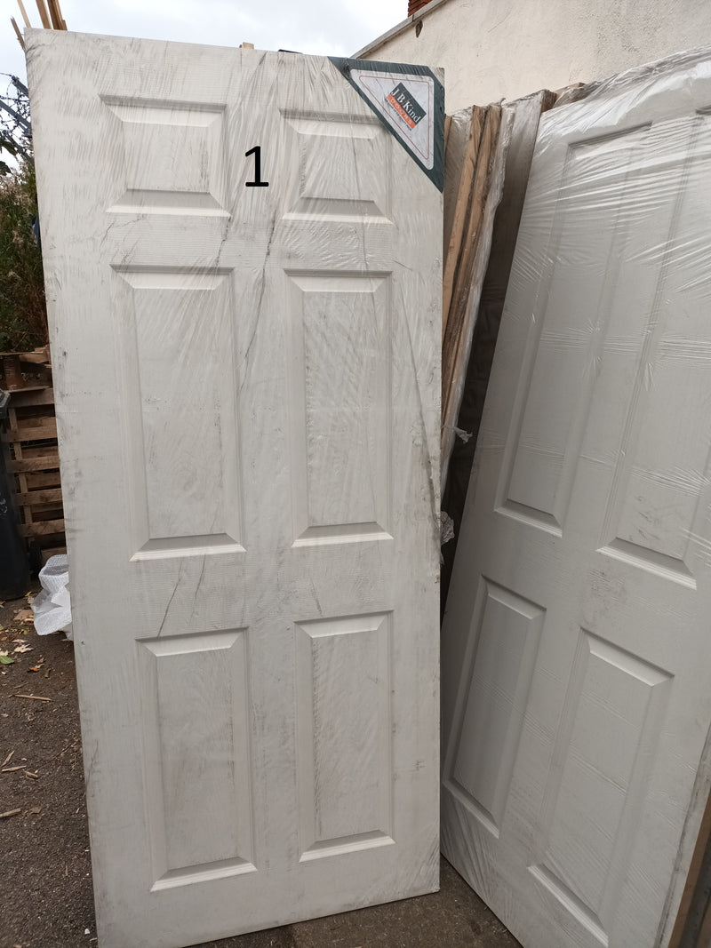 JB Kind Colonist 6 Panel White Primed FD30 Fire Door 1981 x 838 x 44mm (78" x 33") (LOCAL PICKUP / DELIVERY ONLY)