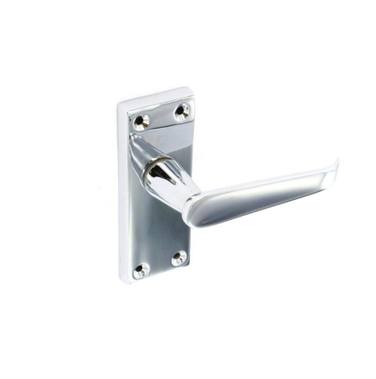 Chrome Flat Latch Door Handles - 115mm (4.5") (S2706)
