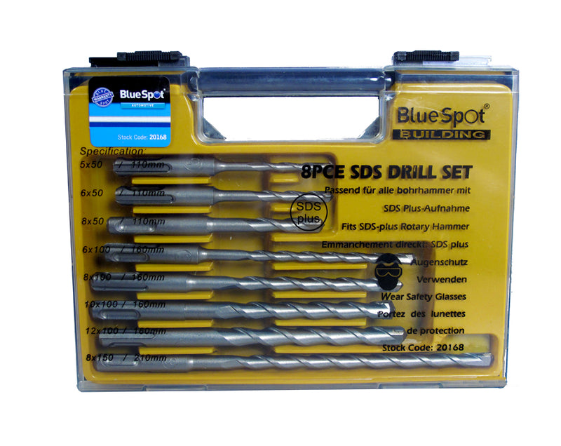 BlueSpot - 8 PCE SDS Plus Drill Bit Set (5-12mm)