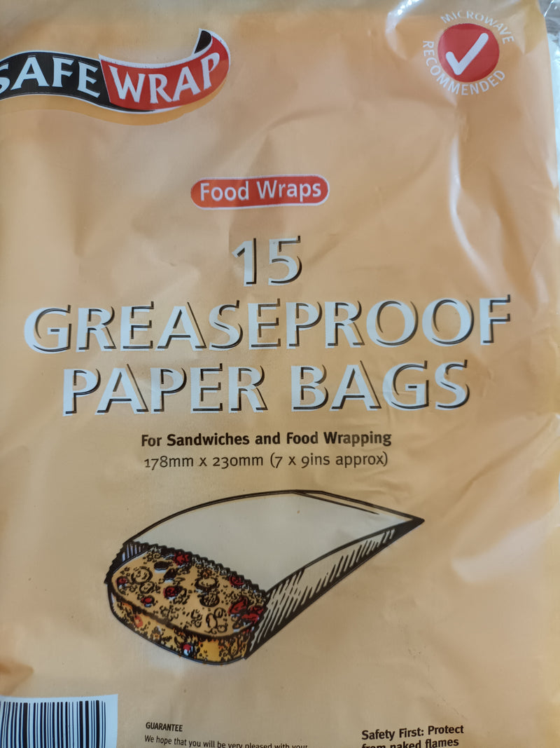 Greaseproof Paper Bags 178 x 230mm (7" x 9")