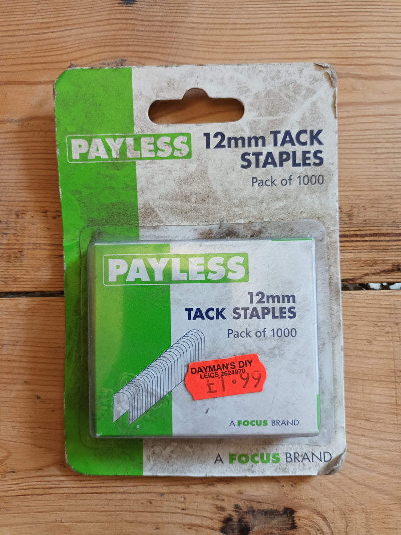 12mm Tack Staples - 1000 Pack