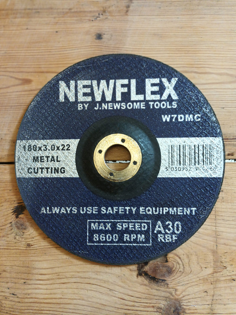 Newflex Metal Cutting Angle Grinder Disc - 180 x 3 x 22mm