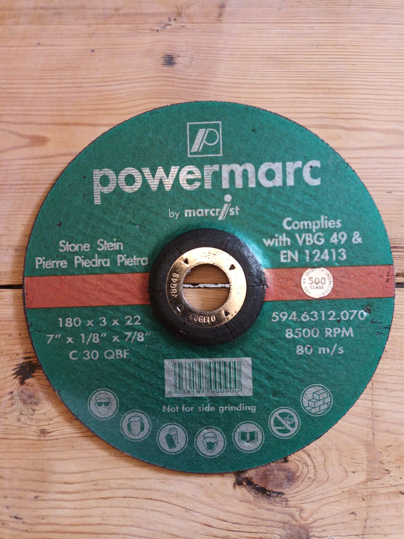 Powermarc Stone Grinding Disc - 180 x 3 x 22mm