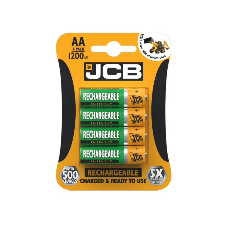 JCB Rechargeable Ni-MH 1.2V AA Batteries - 4 pack