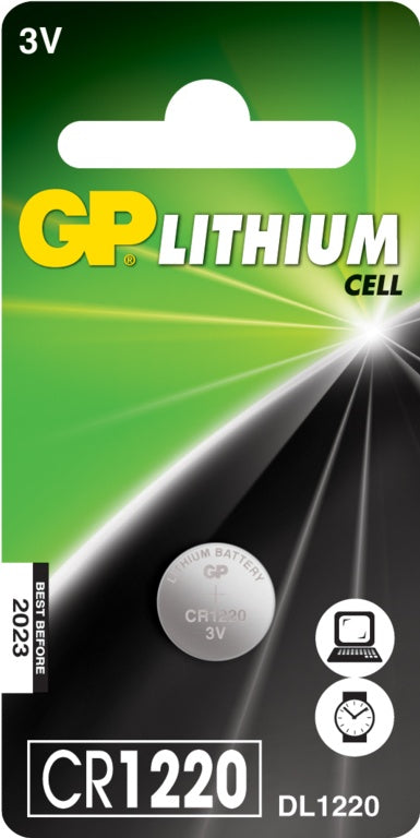GP Lithium CR1220 3V Coin Cell Battery