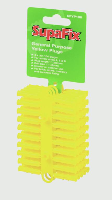 Supafix General Purpose Yellow Plugs x100