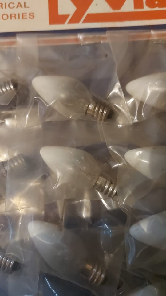 Replacement Christmas Light Bulb White Tip 12V Small Screw (Sold Individually)