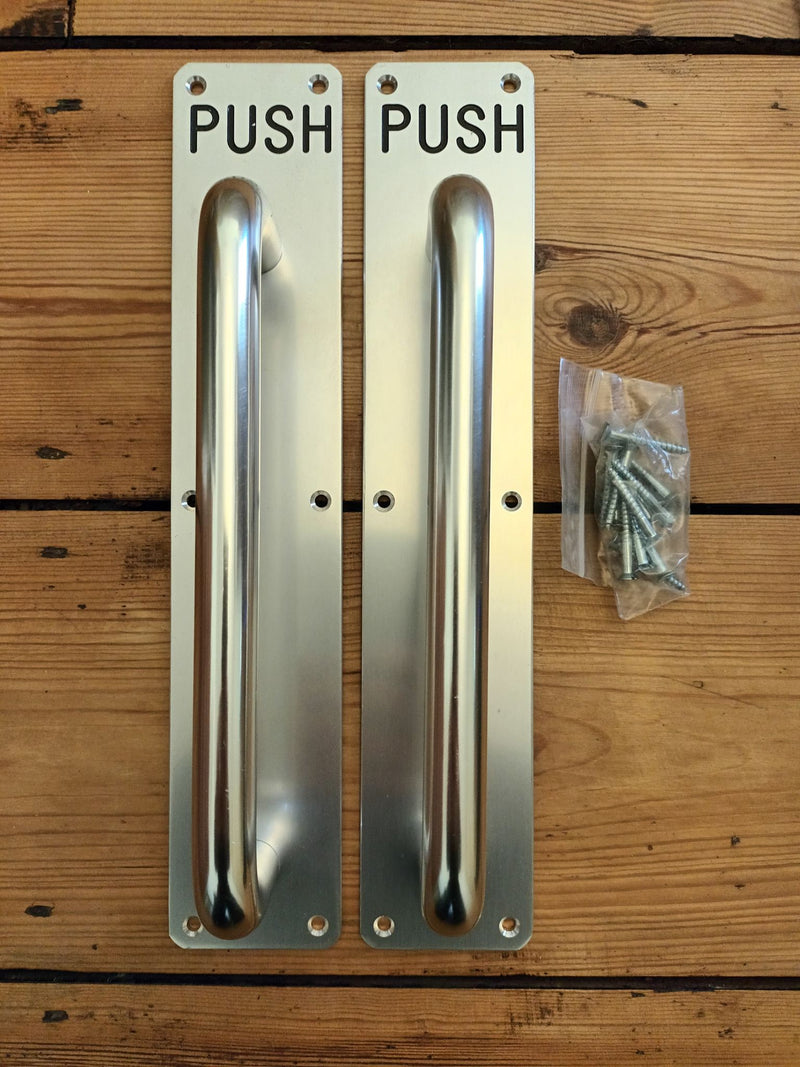 Engraved Handle on Plates - "Push" Plate