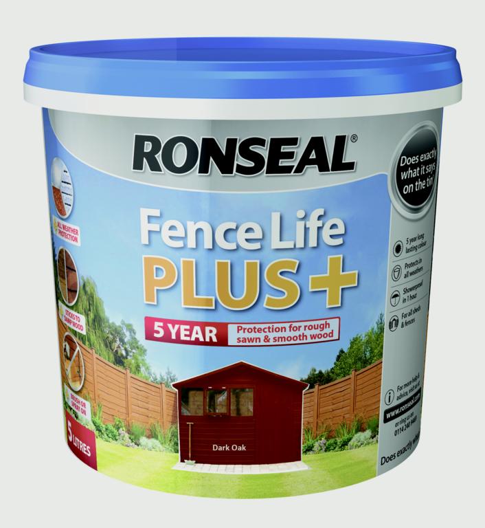 Ronseal Fence Life Plus Dark Oak - 5 Litre