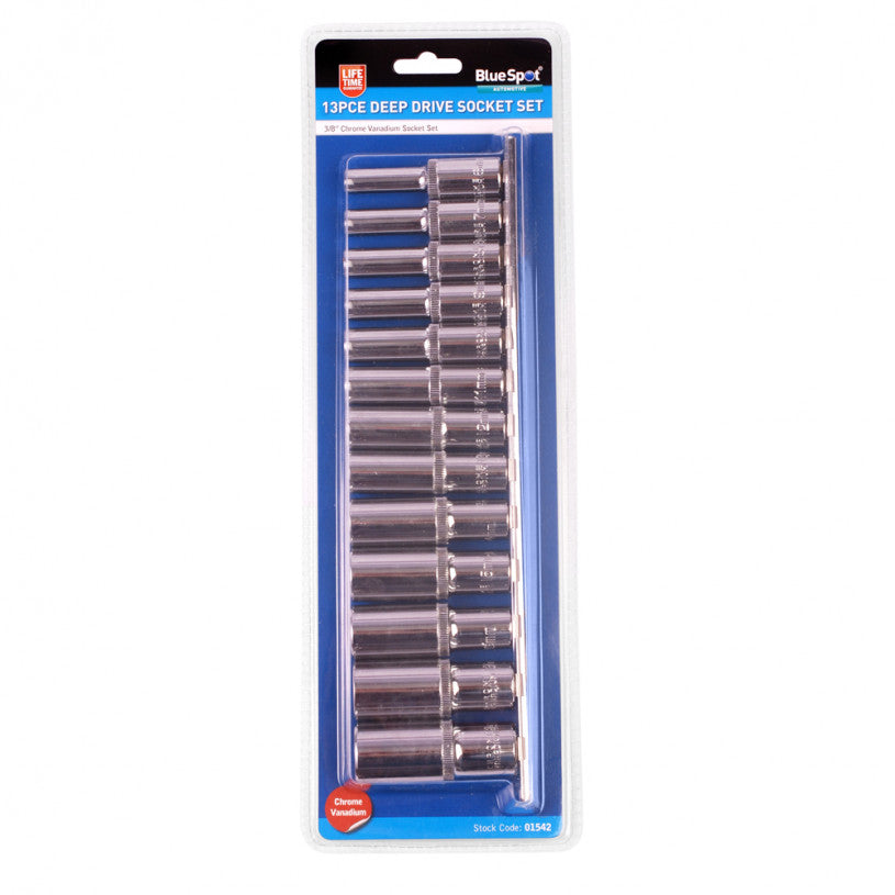 Bluespot Deep Socket Set 3/8in -13 piece (6mm - 19mm) (01542)
