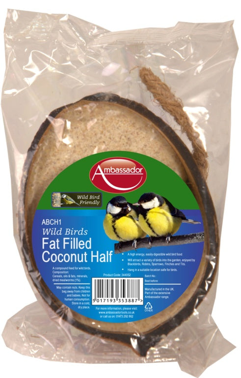 Ambassador Wild Bird Feeder Fat Filled Coconut Half