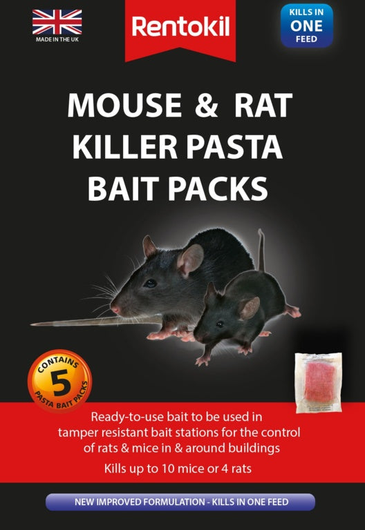 Rentokil Mouse & Rat Killer Pasta Bait Packs 5 Bait Pack