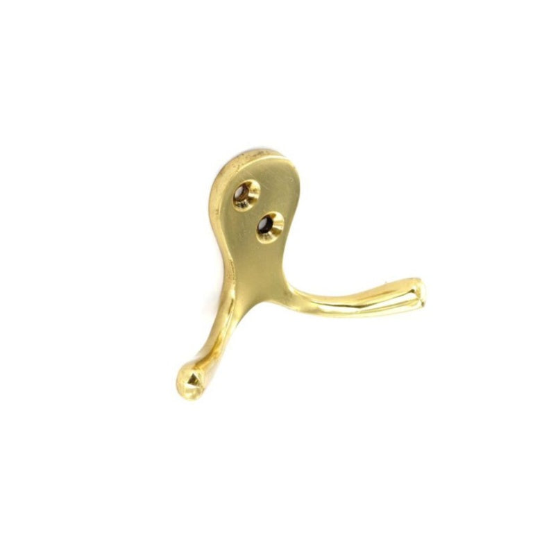 Securit Brass Double Robe Hook 75mm (3") (S2567)