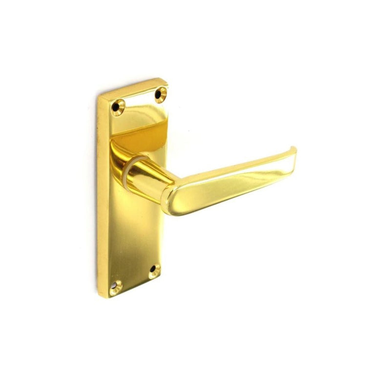 Securit Victorian Latch Handle Polished Brass 105mm (4") (S2201)