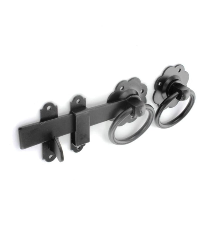 Securit Black Ring Gate Latch 150mm (6in) (S5136)