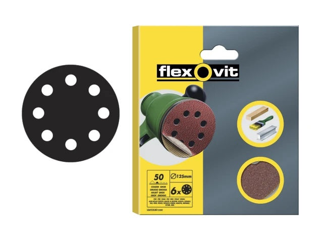 Flexovit - Sanding Sheets X6 - 115mm - Fine, Medium & Coarse