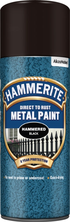 Hammerite Hammered Black Metal Paint - 400ml