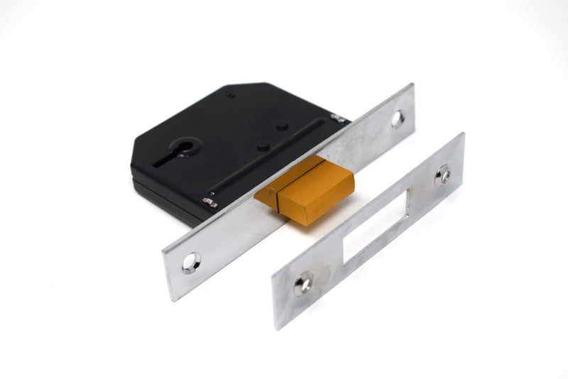 Yale - 5 Lever Deadlock - High Security - 75 mm (3") - Brass or Chrome finish