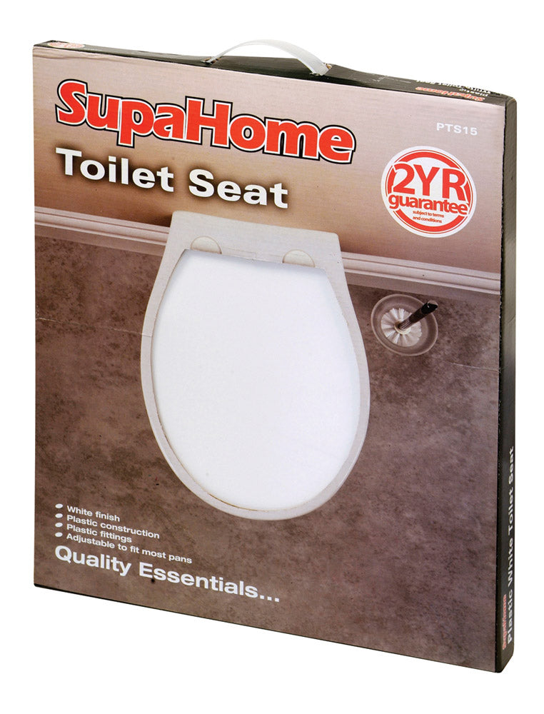 SupaHome Plastic White Toilet Seat