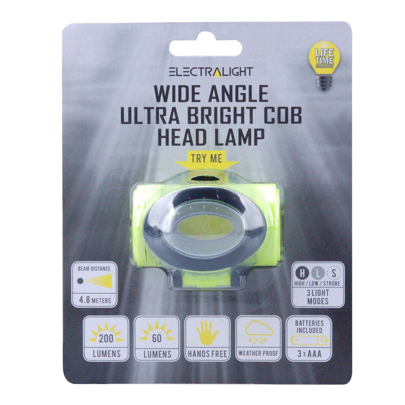 Electralight Wide Angle Ultra Bright Cob Head Lamp (65315)