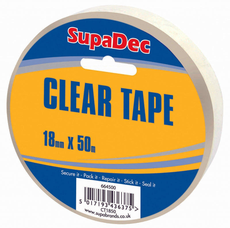SupaDec Clear Tape 18mm x 50m