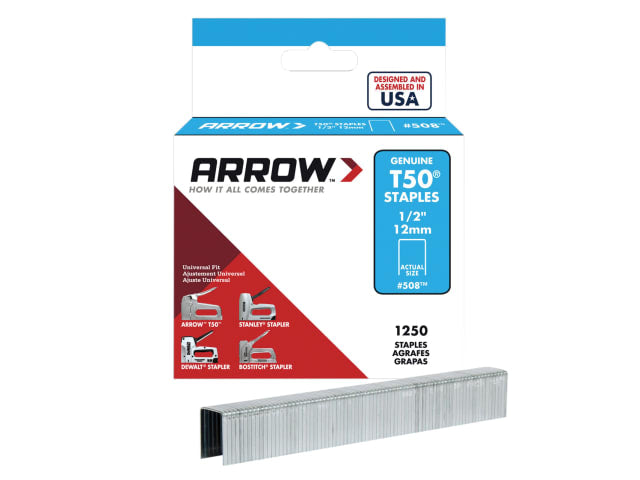 Arrow - T50 Wire Staples - 6mm, 8mm, 10mm, 12mm & 14mm