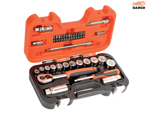 Bahco S330 Socket Set of 34 Metric 3/8in Drive + 1/4" Accessories