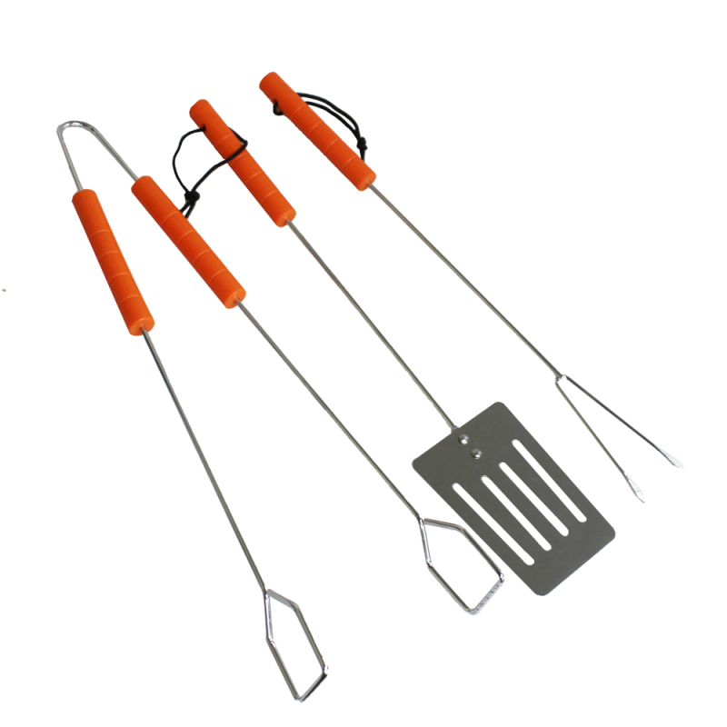 Kingfisher - Set of 3 Wooden Handled BBQ Tools