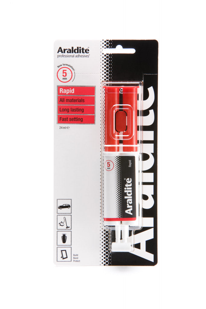 Araldite - Professional Rapid - Ultra Strong Adhesive - Syringe Plunger Applicator - 24ml