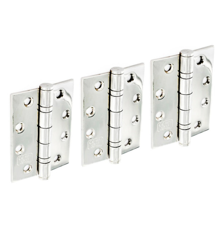 Securit Double Ball Bearing Hinges - 100mm (4") - 3 Pack (S4297X)
