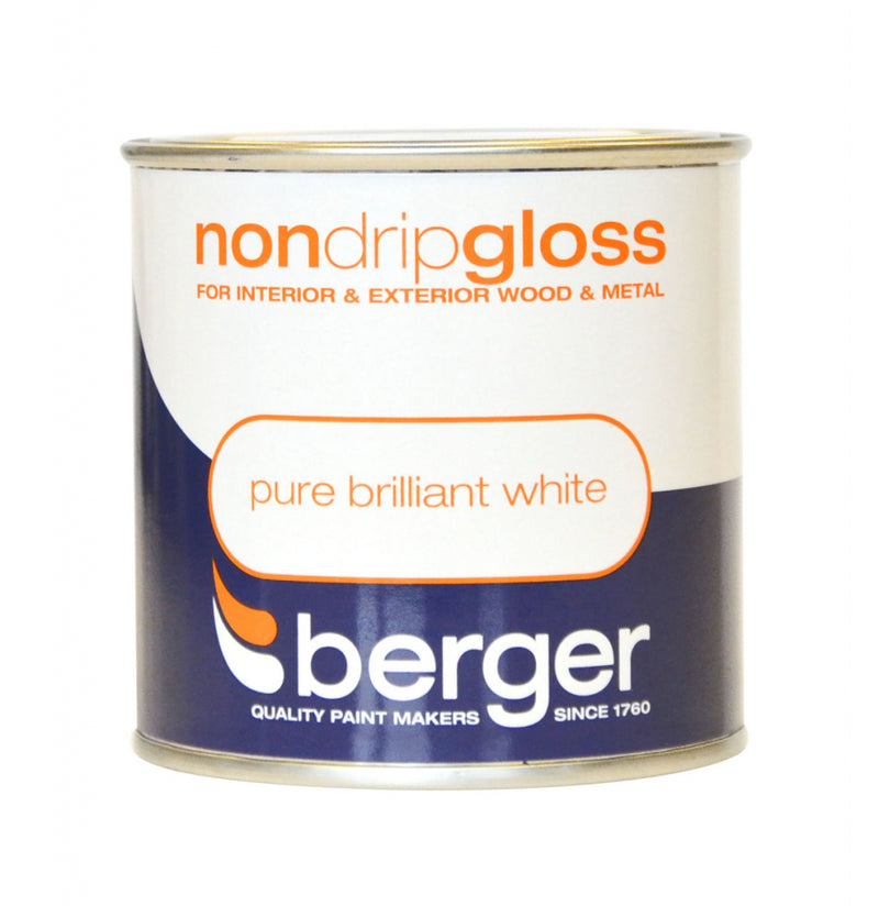Berger - Non-drip Gloss - Pure Brilliant White - Extra Value Pack - 1.25 litre for price of 750 ml
