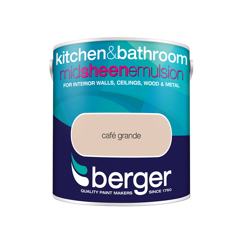 Berger - Kitchen & Bathroom Mid Sheen Coloured Emulsion