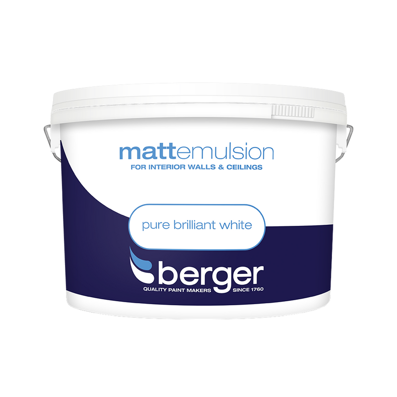 Berger - Matt Emulsion - 7.5 Litre - Pure Brilliant White & Magnolia