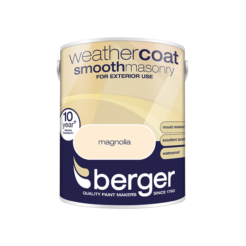 Berger - Weathercoat Smooth Masonry - 5L - Various Colour Available