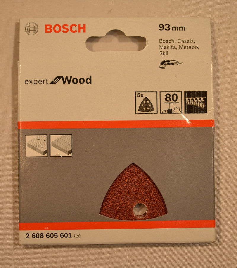 Bosch - Sanding Sheets For Wood - X5 - 93mm - 80 Grit