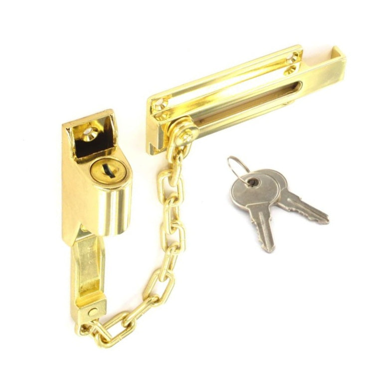 Securit - Locked Door Chain - Brass Plated (S1632)
