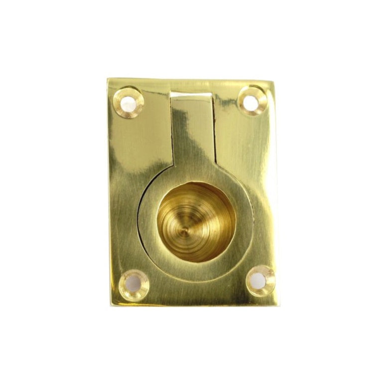Securit - Polished Brass Flush Ring Pull Handle - 50mm (2")