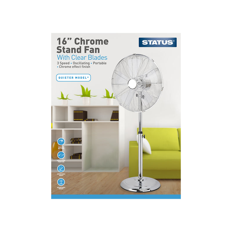 Status - 16" Chrome Stand Fan