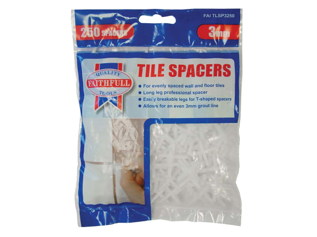 Faithfull Quality Tools - Wall & Floor Tile Spacers - 250 x 3 mm