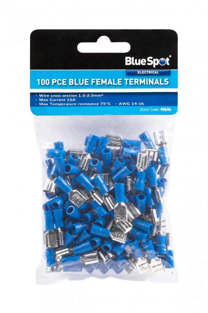 Bluespot - Blue Female Terminals - 100 Pack