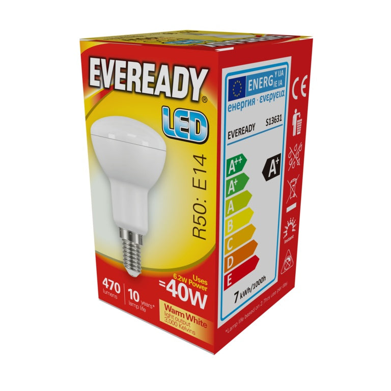 Eveready LED R50 Bulb 6.2W = 40W - E14 - Warm White