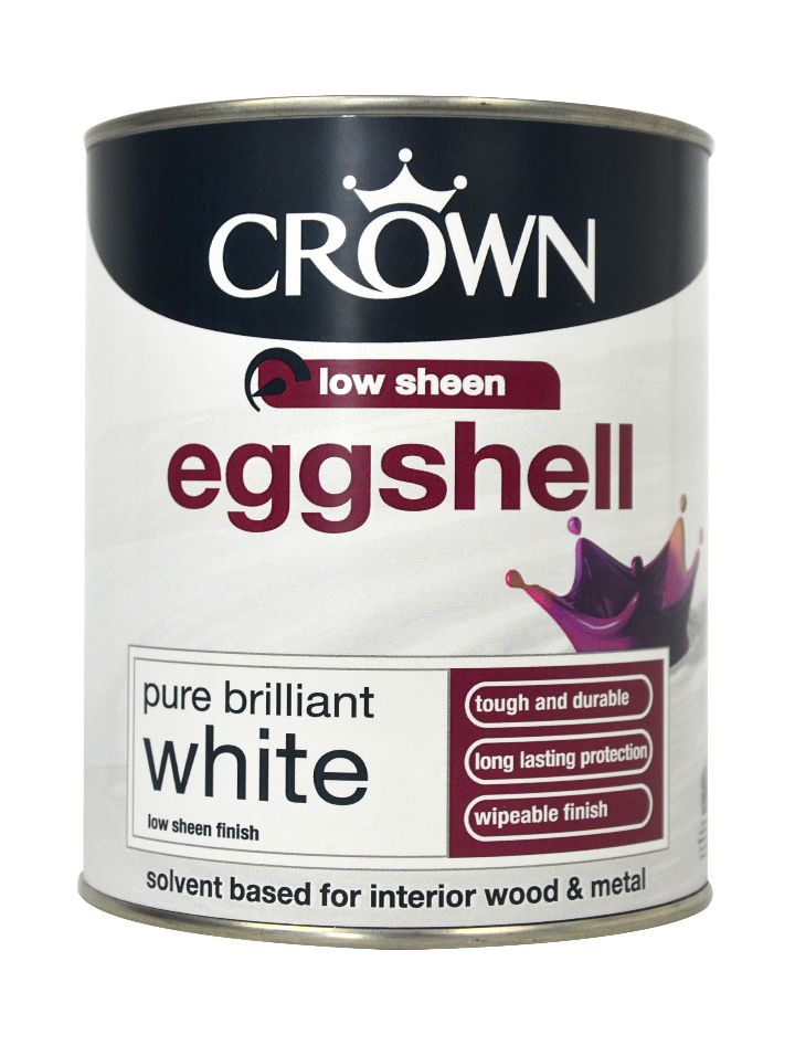 Crown - Low Sheen Eggshell - Pure Brilliant White - 750ml