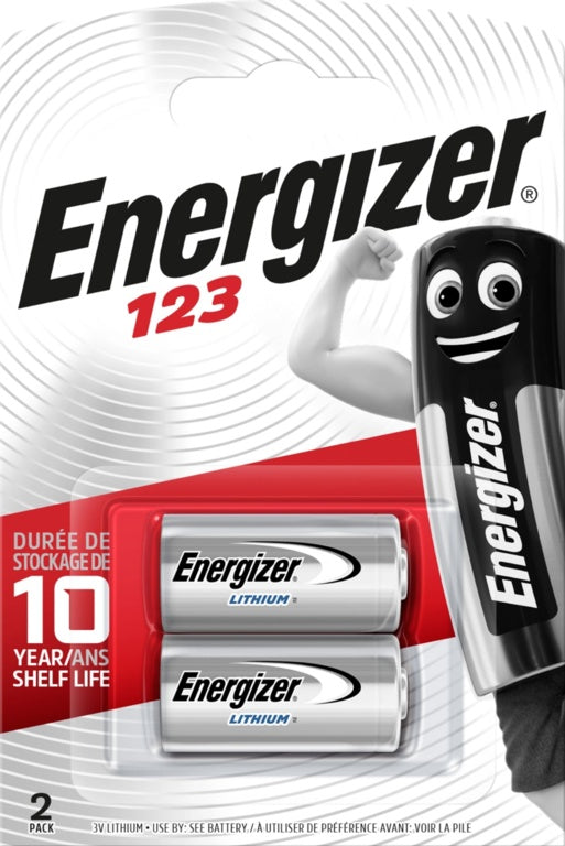 Energizer - 123 CR123A Lithium Batteries - 2 pack