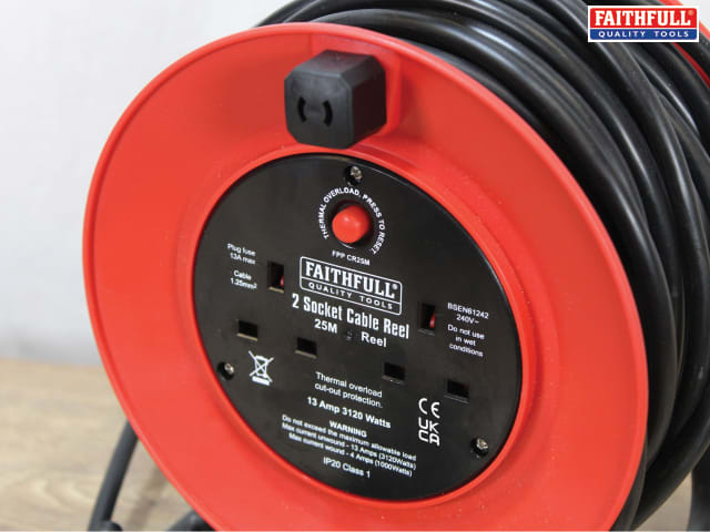 Faithfull Quality Tools - 25m Cable Reel Extension Lead