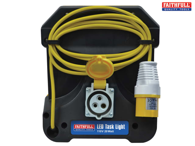 Faithfull Quality Tools- LED Task Light with Power Take Off 20W 110V
