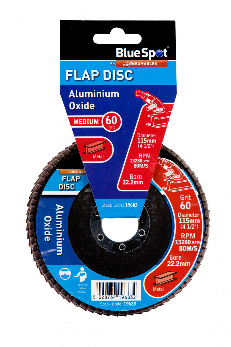 BlueSpot -115mm Aluminium Oxide Sanding Flap Disc