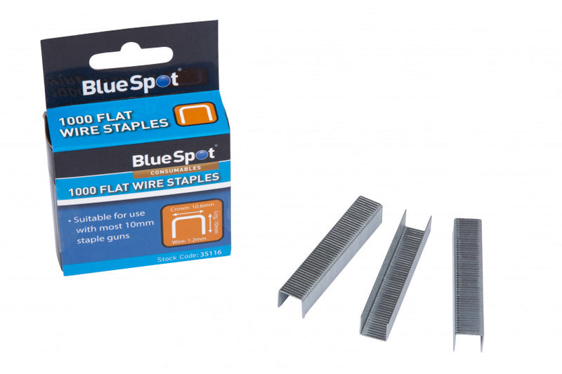 BlueSpot - 10mm Flat Wire Staples - 1000