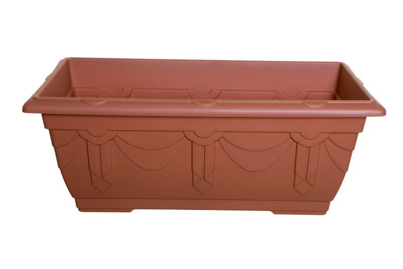 Terracotta Coloured Venetian Plastic Patio Trough / Planter - 60cm (G020643)